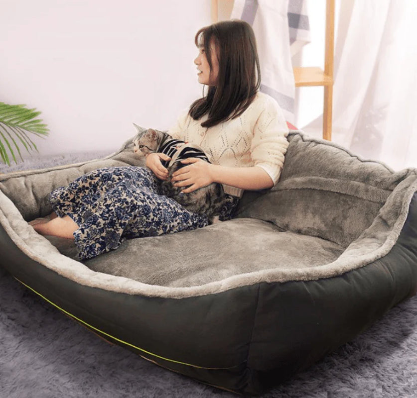 Luxury Pet Haven: Plush Polyester Sofa Bed for Dogs