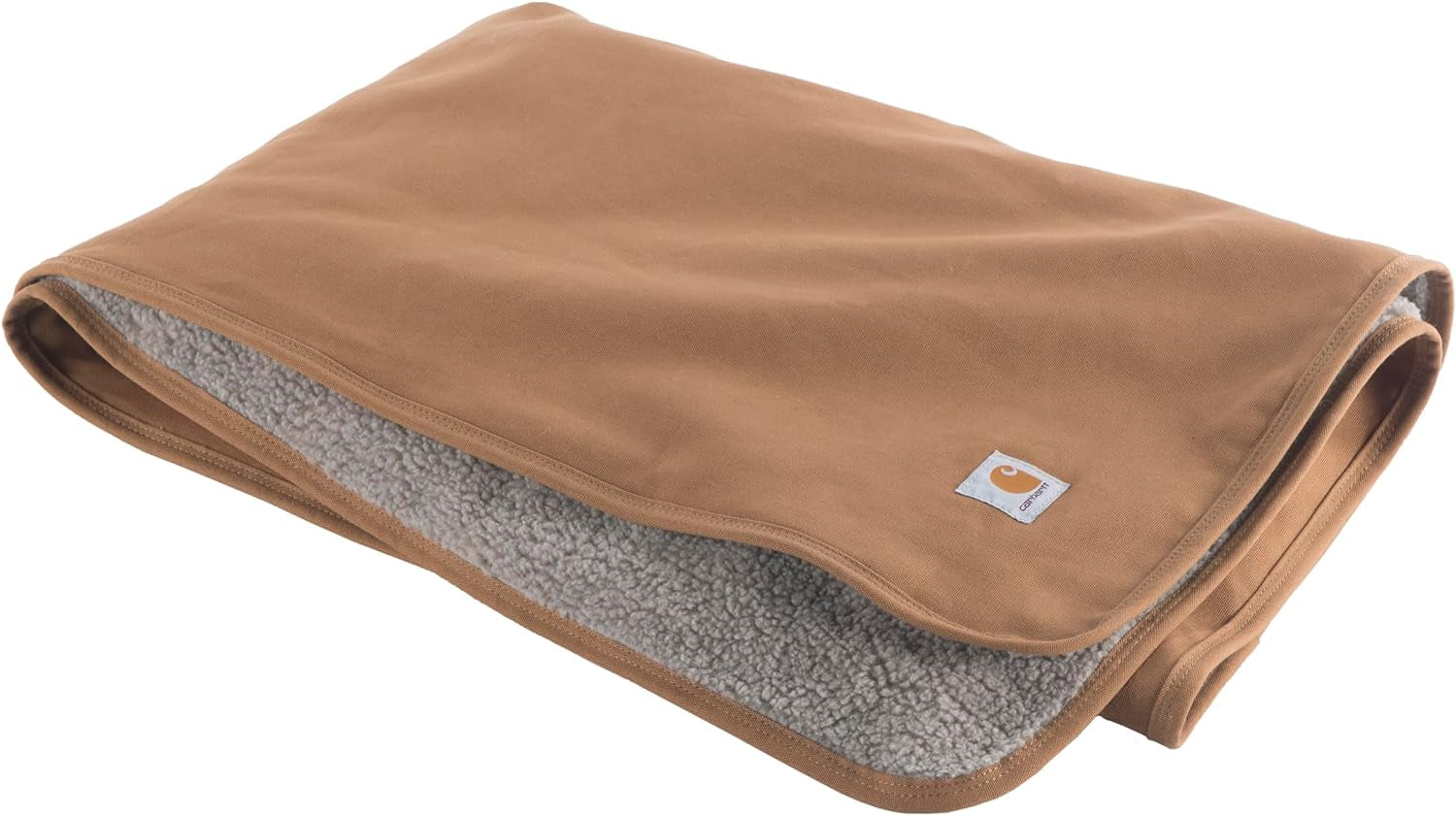 Firm Duck Sherpa-Lined Throw Blanket, Reversible Pet Blanket with Water Repellent Coating,  Brown