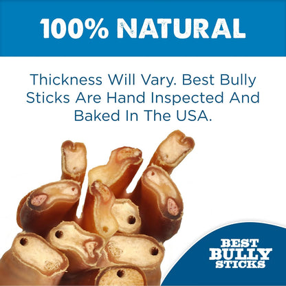 6 Inch Jumbo Bully Sticks for Large Dogs - 100% Natural, Grass-Fed Beef - Single Ingredient Grain and Rawhide Free Bully Stick Dog Chews | 4 Pack