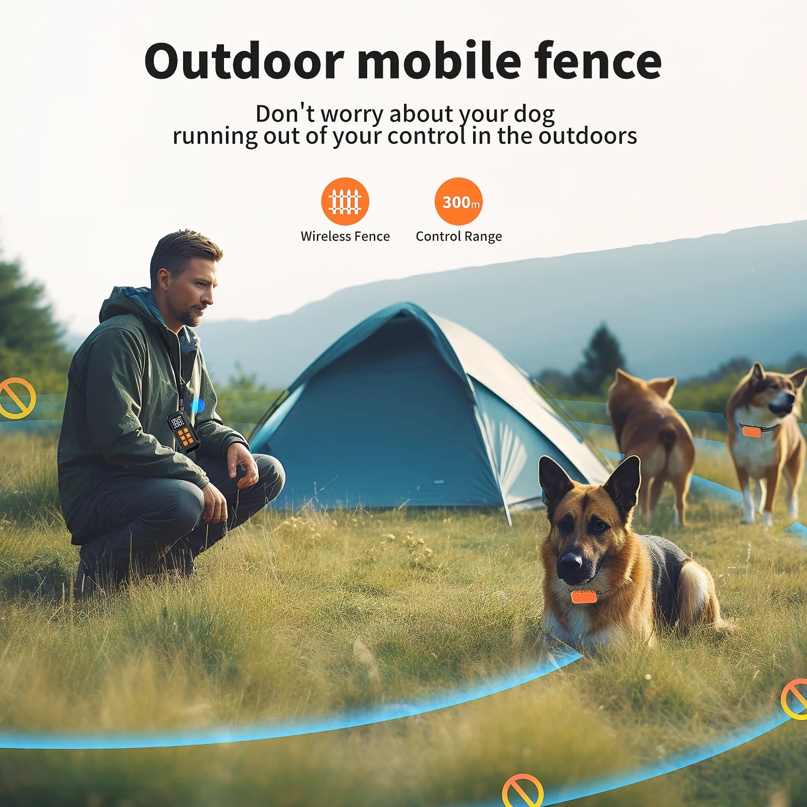 2-In-1 Wireless Electric Dog Fence 2 Dogs System & Dog Training Collar with Remote, Wireless Containment System Adjustable for All Dogs with Charging Station