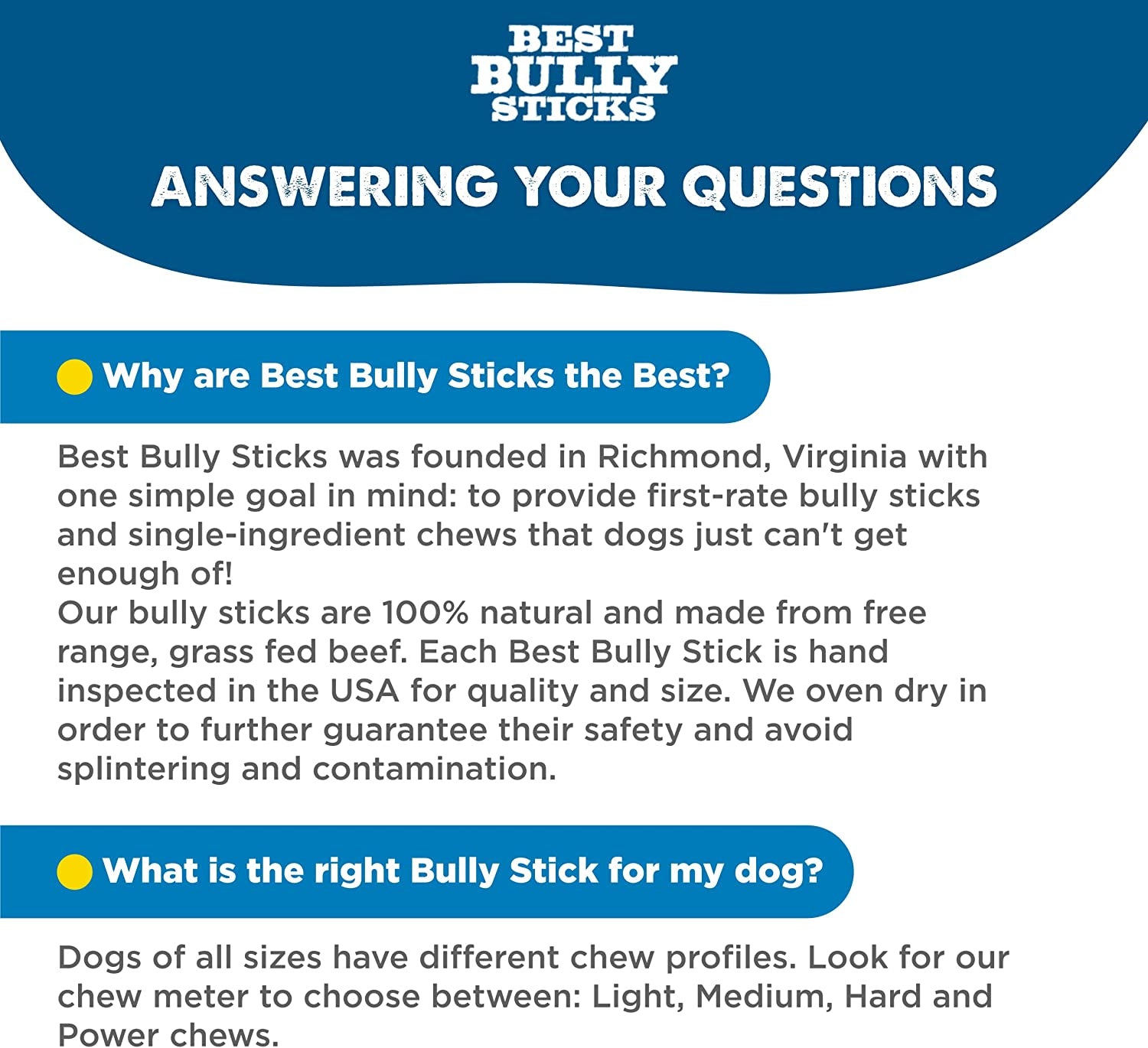 6 Inch Jumbo Bully Sticks for Large Dogs - 100% Natural, Grass-Fed Beef - Single Ingredient Grain and Rawhide Free Bully Stick Dog Chews | 4 Pack